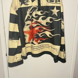 Striped Flame Graphic Long Sleeve Shirt